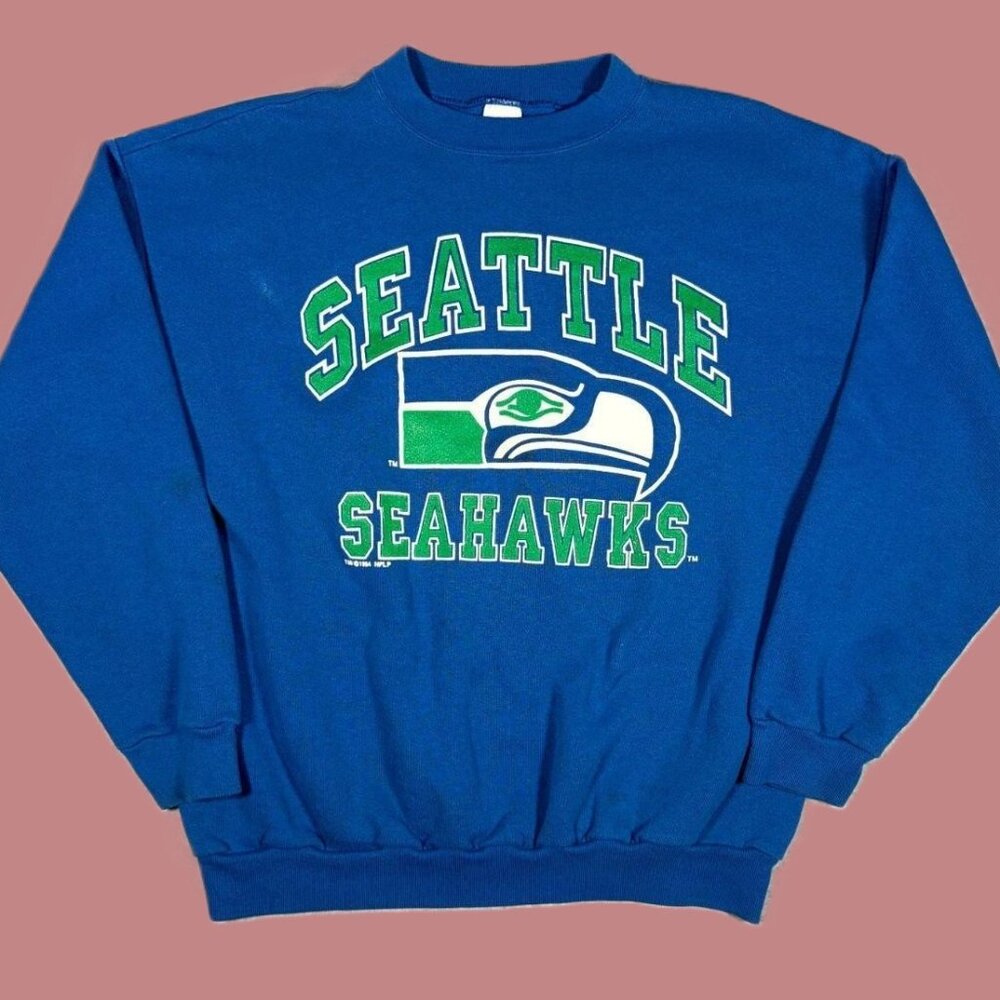 VTG 90s Seattle Seahawks Sweatshirt Color Royal - Picture 3 of 4